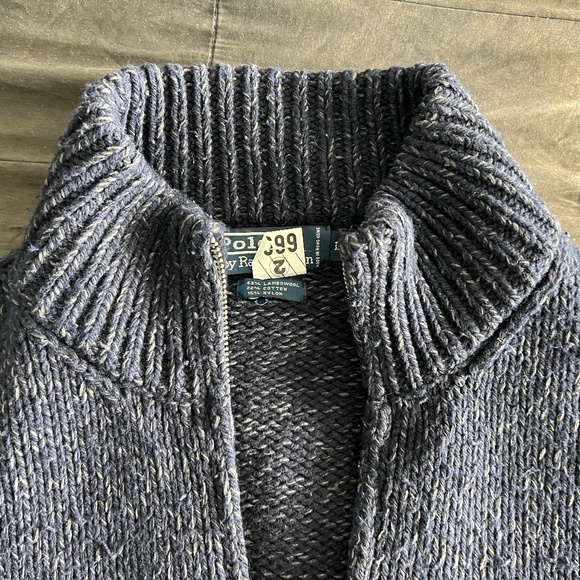 Ralph Lauren Mens thick chunky wool zip up cardigan - size L - Picture 4 of 4